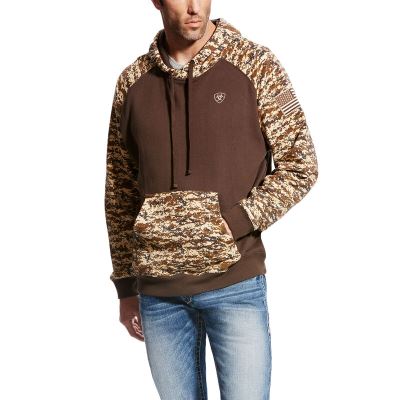 Ariat Patriot Kahve Camo Kapşonlu Sweatshirt Erkek (12328-547)